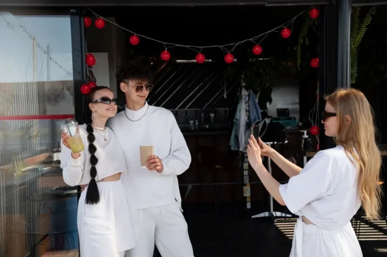 Guests at a bubble tea bar during an event