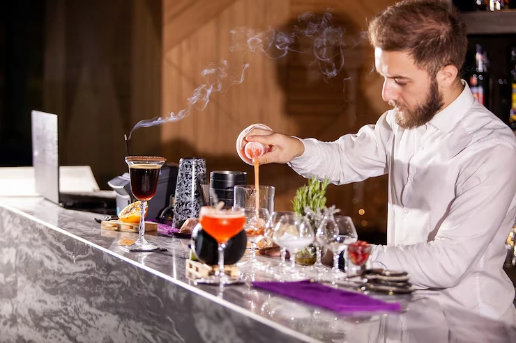 Premium catering and drinks selection laid out for guests
